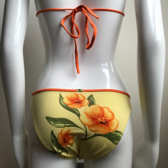 Billabong surf yellow & orange floral low rise surf bikini set - Picture 8 of 9